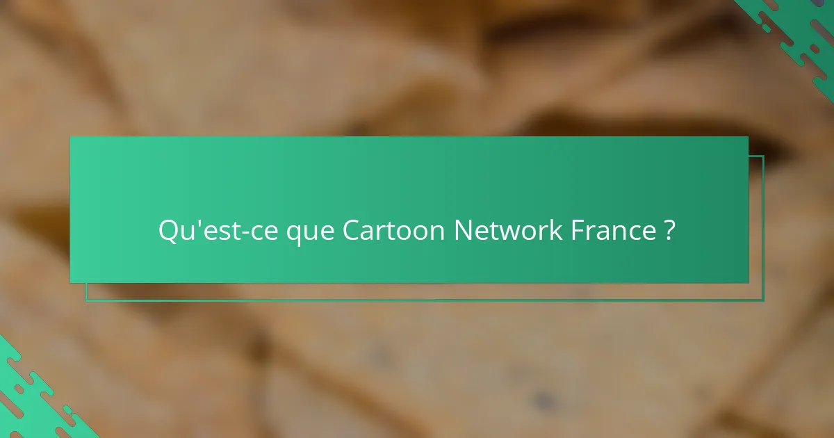 Qu'est-ce que Cartoon Network France ?