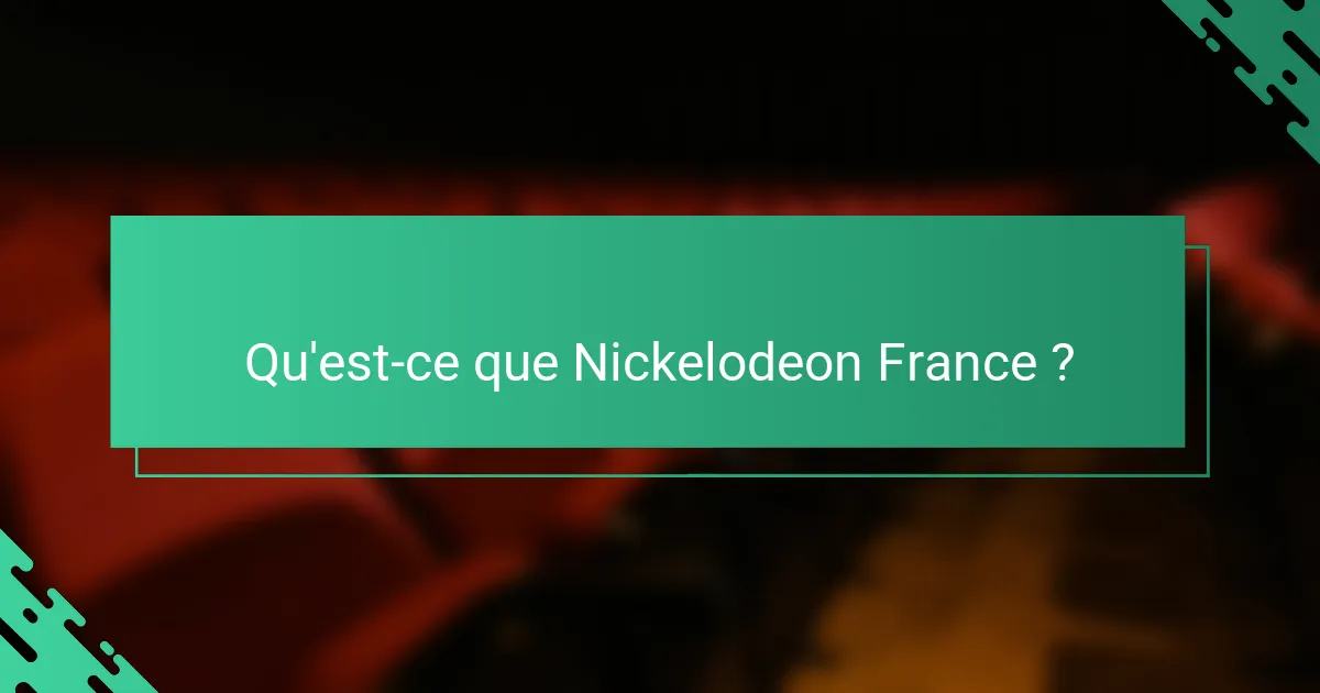 Qu'est-ce que Nickelodeon France ?